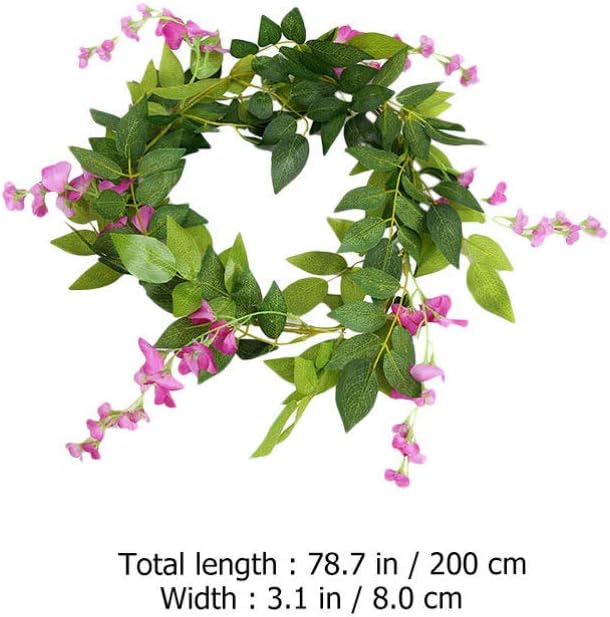 2pcs Artificial Wisteria Flower Wreath Front Door Decor