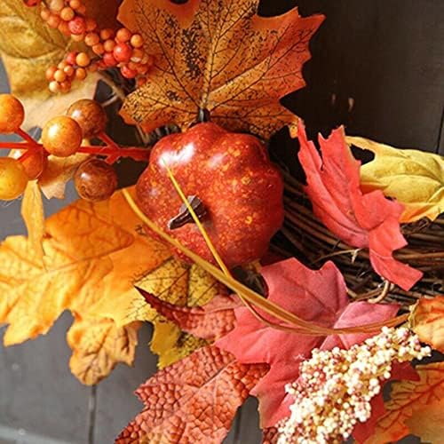 Autumn Wreath with Maple Leaves and Berries