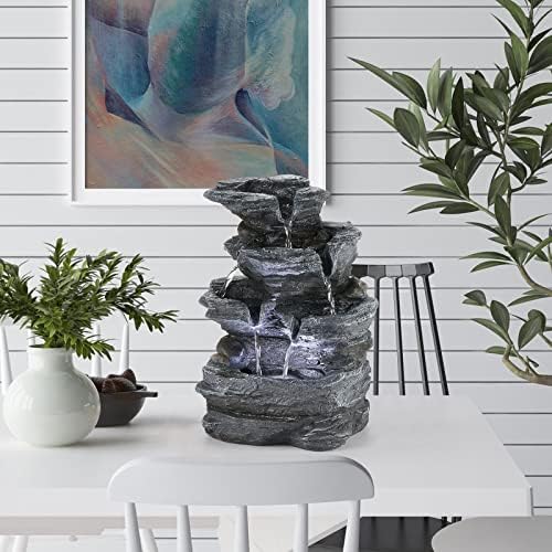 WICHEMI Tabletop Indoor Fountain with LED Light