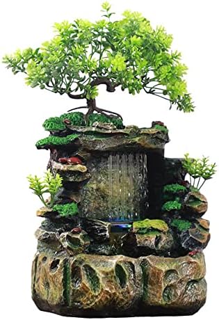Getrelax Tabletop Fountain with Waterfall and LED Light