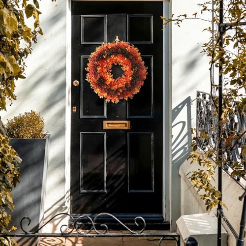 ROSELUO Colorful Plastic Wreath 16x16 Inches Front Door Decor