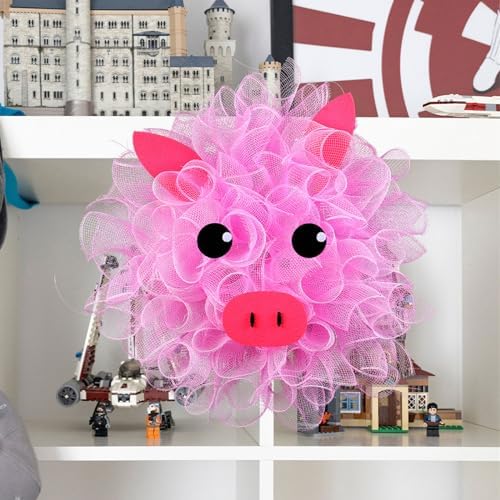 Pink Pig Door Wreath Wall Decor