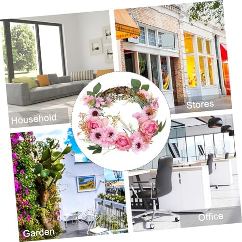 Realistic Peony Flower Wreath Door Decor Hanger Spring Garland Over Door Hanging Wreath