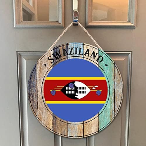 Farmhouse Front Door Hanger Round Wood Wreath Sign 10x10