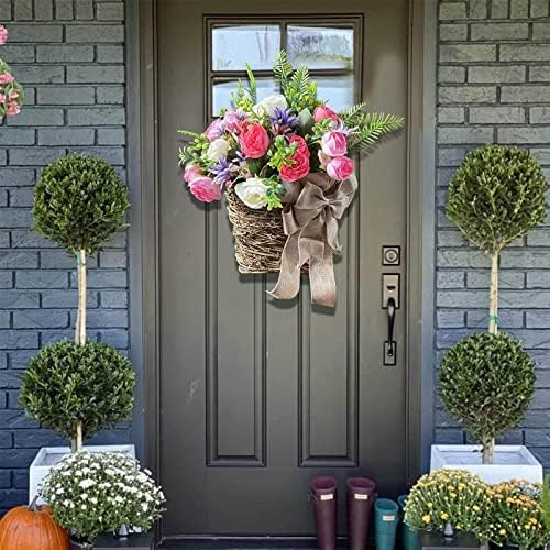 HELLORSO Peony Door Wreath Spring Summer Decor