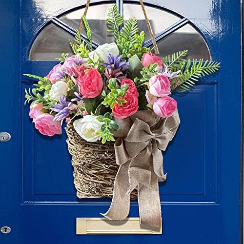 HELLORSO Peony Door Wreath Spring Summer Decor