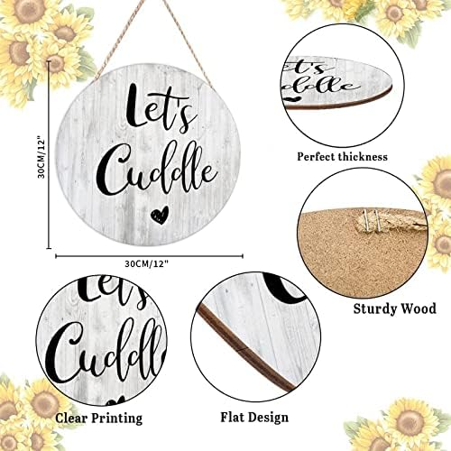 Farmhouse Door Hanger Funny Wood Sign Round Wreath Decor