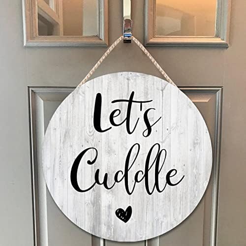 Farmhouse Door Hanger Funny Wood Sign Round Wreath Decor
