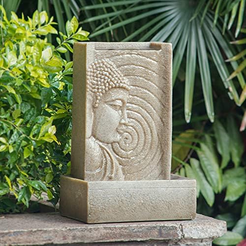Indoor Buddha Water Fountain with LED Light and Polyresin Design