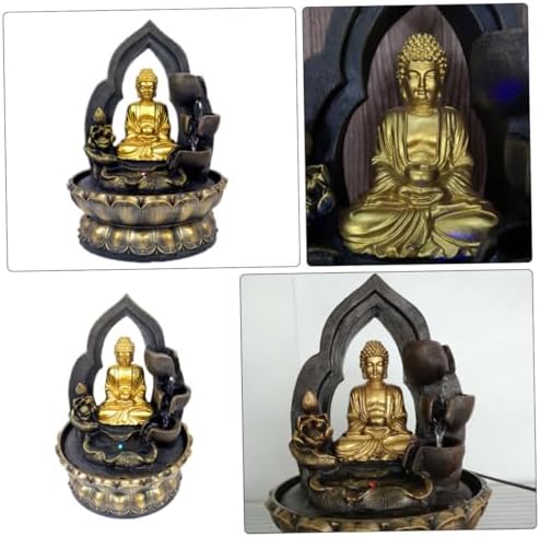 Buddha Waterfall Fountain LED Light Resin Indoor Decor