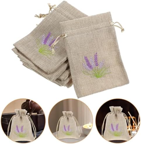 iplusmile Lavender Sachet Bags 10 Pack Linen Drawstring Pouch