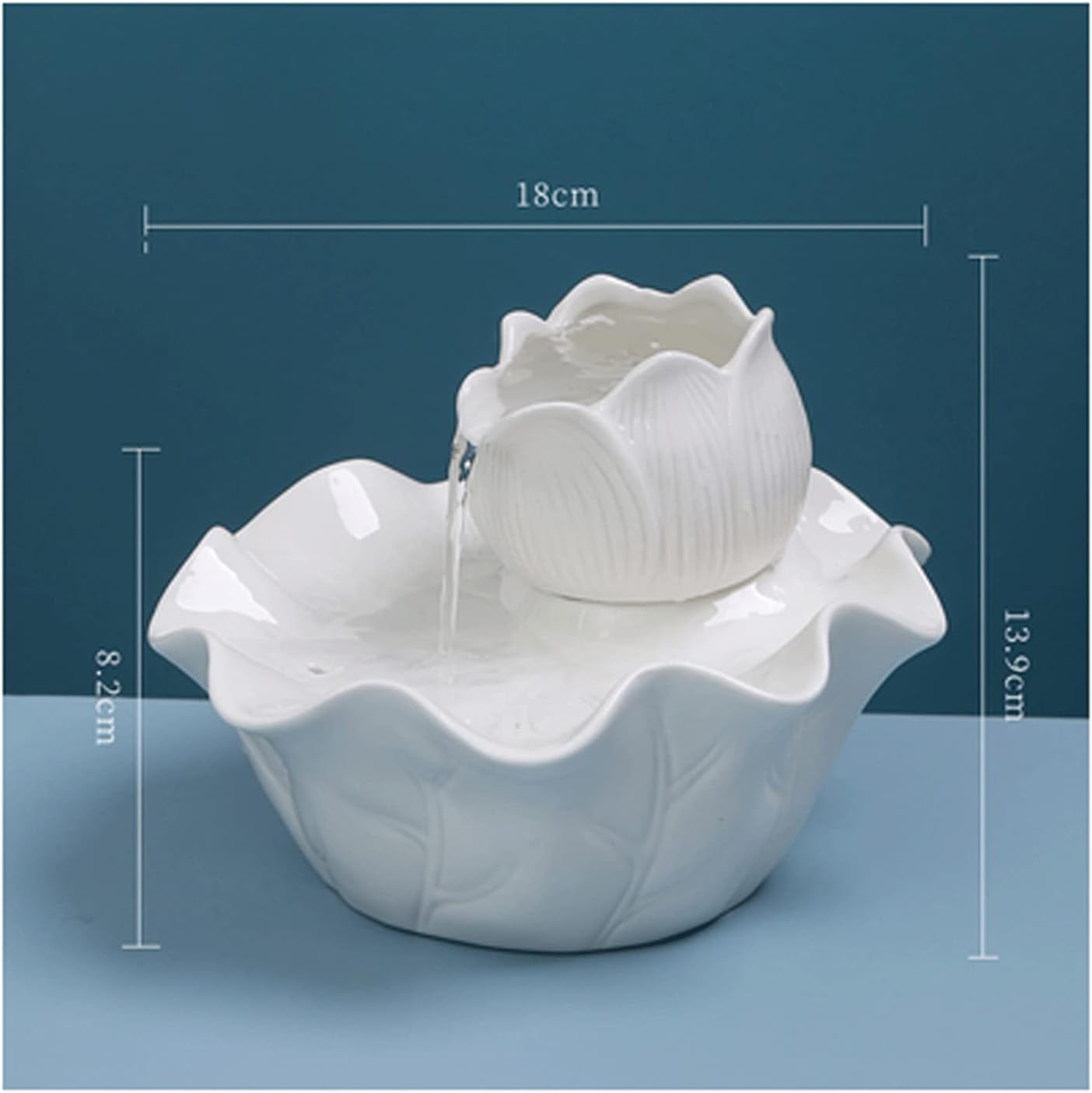 Lotus Leaf Tabletop Fountain Ceramic Indoor Decor