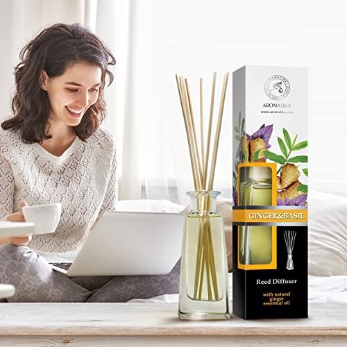 AROMATIKA Reed Diffuser Ginger Basil 34 Fl Oz