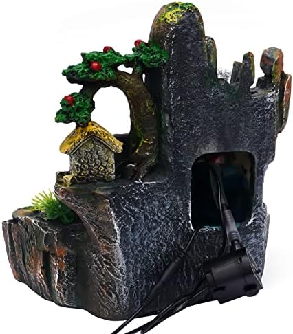 GXFCHYL Tabletop Rockery Fountain with LED Light