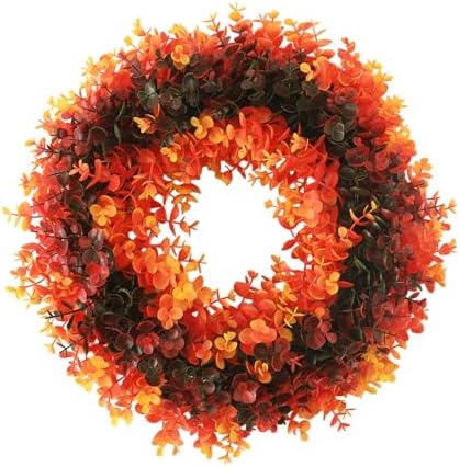 ROSELUO Colorful Plastic Wreath 16x16 Inches Front Door Decor