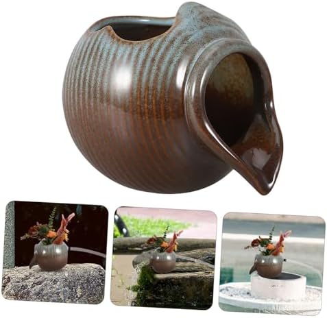 Wakauto Ceramic Waterfall Jar Tabletop Fountain