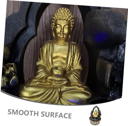 Buddha Waterfall Fountain LED Light Resin Indoor Decor