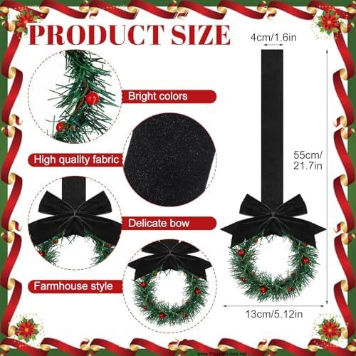 Retrowavy 12 Pcs Mini Christmas Wreath Decor