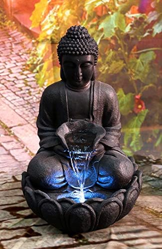 Hi-Line Gift 79567 Meditating Buddha Fountain with Led 1