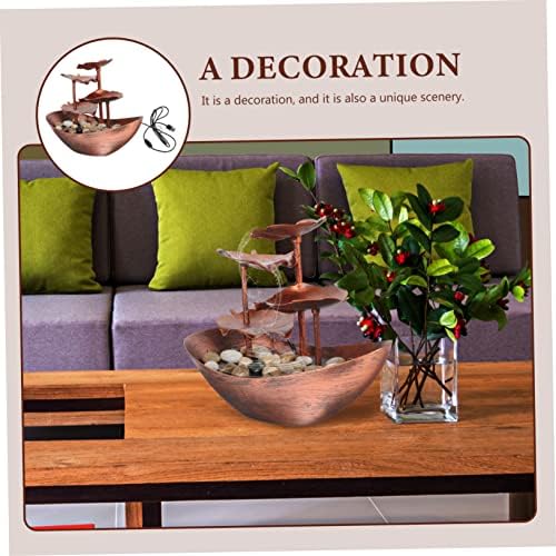 Running Water Ornament Lotus Leaf Tabletop Fountain for Home