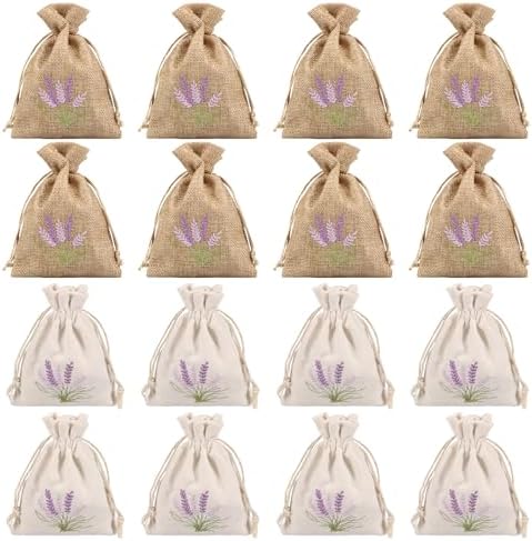 Lavender Pattern Drawstring Sachet Bags for Gifts and Crafts