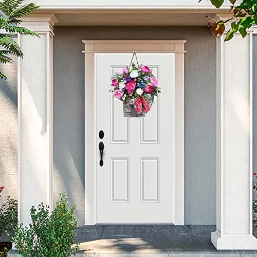 Spring Basket Wreath Door Hanger Decor