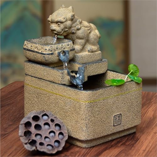 Eexbz Tabletop Water Fountain Home Office Decor