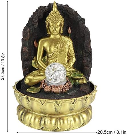 Luocute Buddha Fountain with LED Lights and Quiet Pump