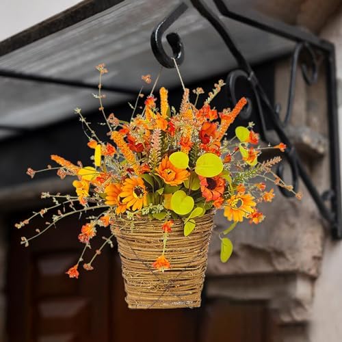 Fall Front Door Flower Basket 137in Autumn Wreath Decor