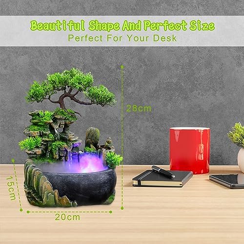 SHATUOA Desktop Fountain Waterfall with Automatic Pump