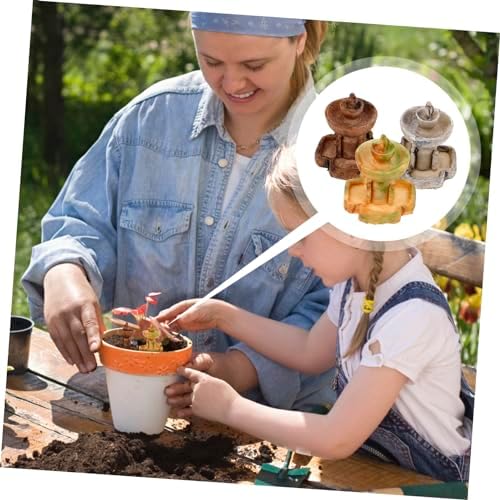 Hemoton 3Pcs Miniature Resin Tabletop Fountain Decoration