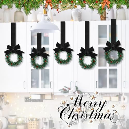 Retrowavy 12 Pcs Mini Christmas Wreath Decor