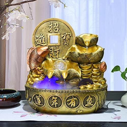 Gold Indoor Fountain for Home and Office Decor