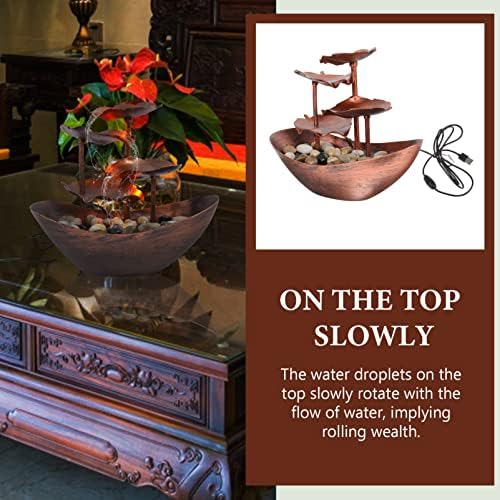 Stobaza Tabletop Water Fountain Ornament Night Light