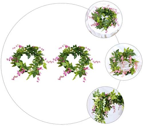 2pcs Artificial Wisteria Flower Wreath Front Door Decor