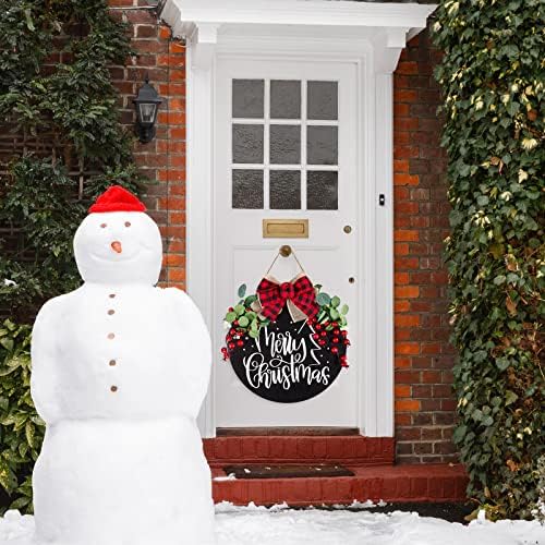 Whaline Christmas Wooden Door Wreath Decoration