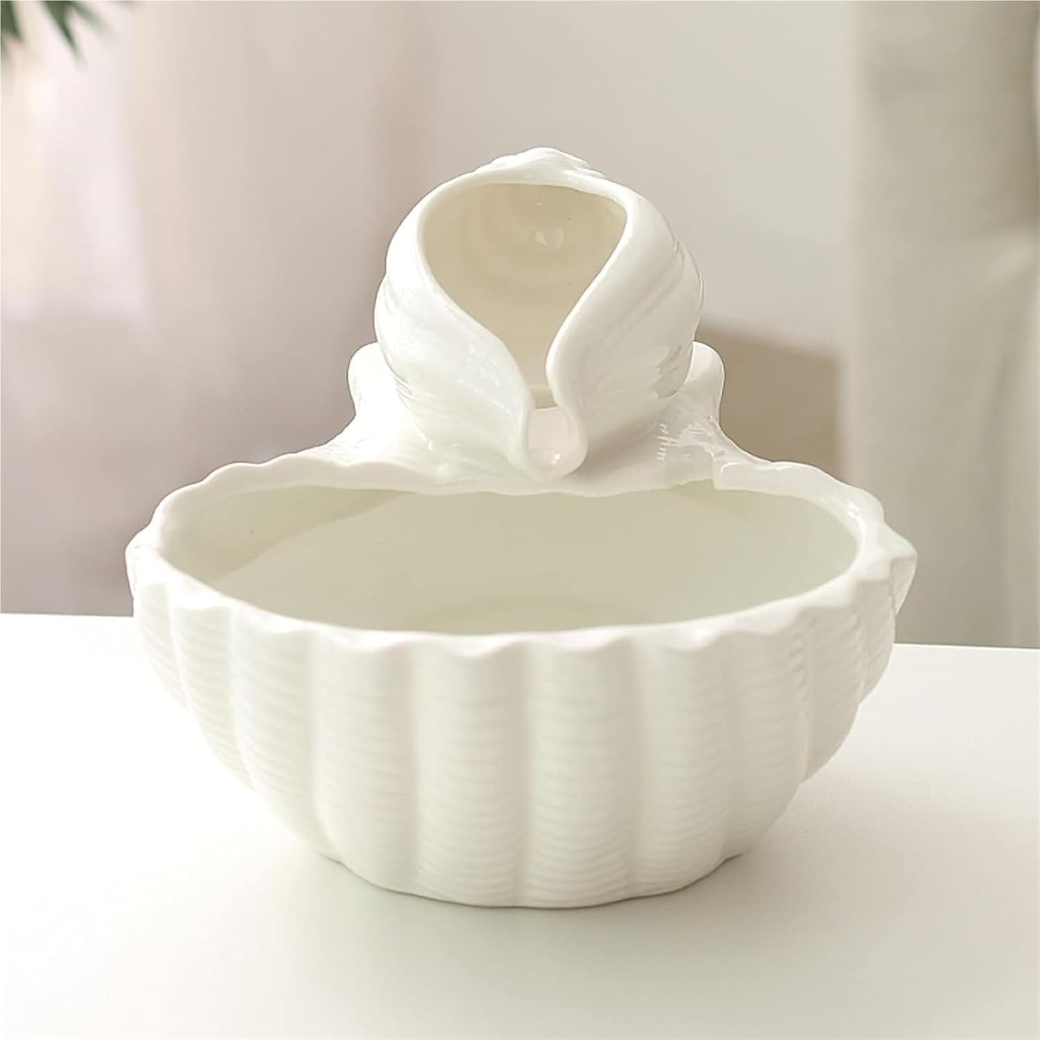 Indoor Ceramic Tabletop Fountain with Waterfall Sound