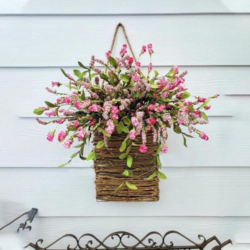 Cream Hydrangea Door Wreath Basket Decor 1