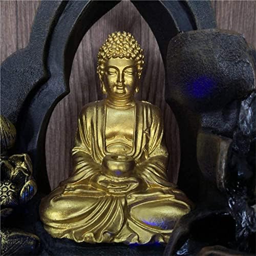 118 Inch Buddha Fountain with LED Light and Natural River Stones