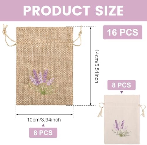 Lavender Pattern Drawstring Sachet Bags for Gifts and Crafts