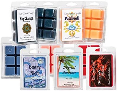 Free Spirit Bundle 5 Scented Wax Melt Cubes - Nag Champa Patchouli Starry Night Tropical Paradise Dragons Blood