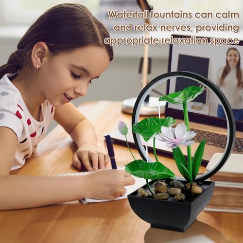Water Lily Tabletop Fountain with USB Charging and Built-in Pump 3 Tiers