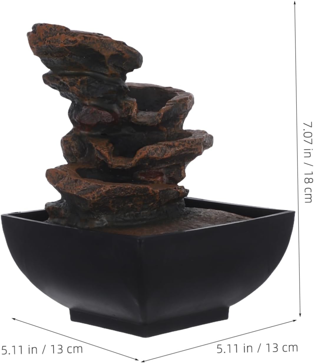 110v Tabletop Fountain with LED Light and Meditation Decor