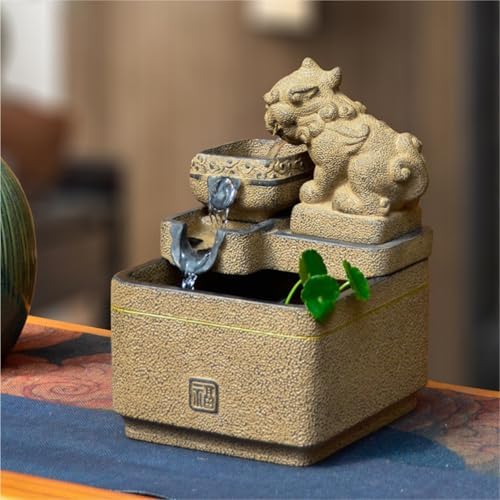 Eexbz Tabletop Water Fountain Home Office Decor