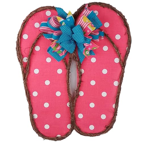 Spring Summer Flip Flop Wreath in Pink Fuschia