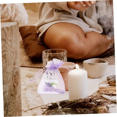 VICASKY 20Pcs Lavender Sachet Bags Breathable Mesh Drawstring Pouches for Organizing Herbs Clothes and Household Items