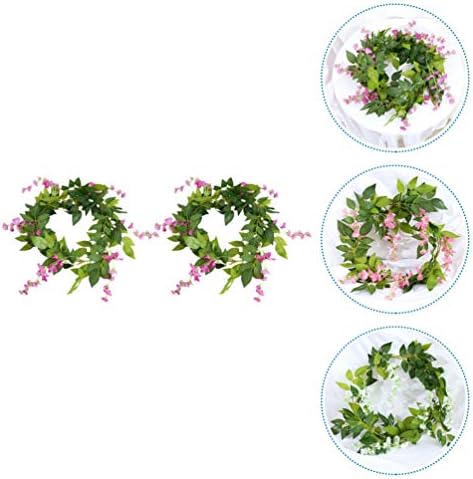2pcs Artificial Wisteria Flower Wreath Front Door Decor