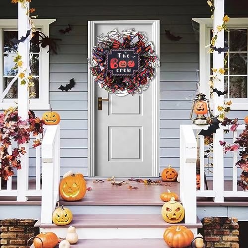 Halloween Wreath Door Decor Witch Hat