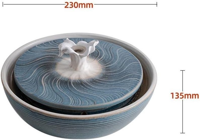 Brown Ceramic Tabletop Water Fountain for Feng Shui