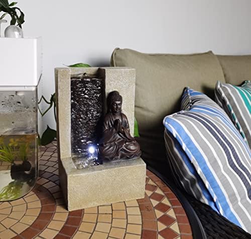Indoor Buddha Tabletop Fountain with LED Light